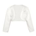 Kids Girls Satin Bolero Jackets Rhinestone Flower Elegant Cardigan Long Sleeve Open Front Shrug Cape Wedding Party Dress Outwear. 