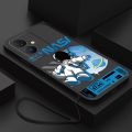[Free Strap] OPPO Reno11 F reno 11F reno11 Pro 5G Smile Astronaut Square Phone Case Liquid Silicon Soft Casing nasa Cover. 