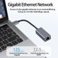 USB Type C to RJ45 Ethernet Adapter Network Card 1000Mbps USB3 to Ethernet 2.5 Gigabit Cable Converter For PC Laptop Switch. 