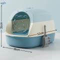 Hooded Cat Litter Boxes with Lid Fully Enclosed Cat Toilet with Handle Sandbox. 