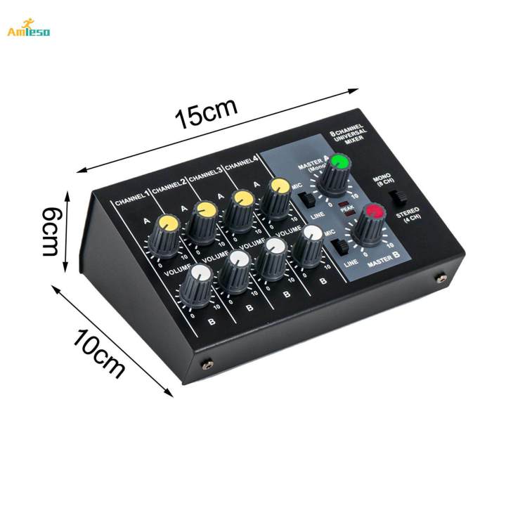 Audio%20Mixer%208%20Channel%20Input%20Professional%20Line%20Mixer%20Sound%20Mixing%20Console%20Low%20Noise%20for%20Microphones%20-%20Image%208