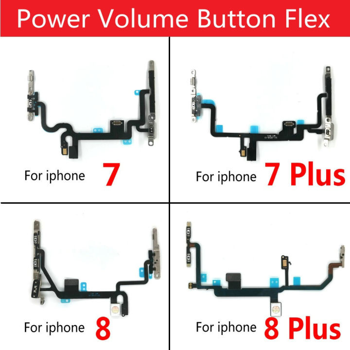 Power Switch on off volume flex Cable with Metal Bracket Assembly For iphone 7 8 Plus 7plus 8plus
