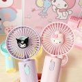 Sanrio Hello Kitty Kawaii USB Charge Handheld Small Fan Anime Kuromi Cute Fashion Portable Mini Electric Fans Air Cooler Gift. 