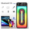 KTS-1555 Portable Wireless Bluetooth Speaker with Mic LED Light RGB Support Mic, FM, AUX, USB, SD Card Karaoke Speaker Buffel Subwoofer Music Player Party Box with Microphone KTS Speaker KTS 1555. 