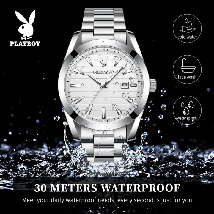 PLAYBOY%20Men's%20Watch%20Waterproof%202023%20Latest%20Luminous%20Quartz%20Movement%20Stainless%20Steel%20Strap%20Calendar%20Casual%20Business%20Style%203301%20-%20Image%207