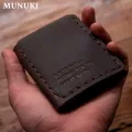 【ALLGOOD】 Leather Wallet For Men The Secret Life Of Walter Mitty Vintage Crazy Horse Cow Leather Handmade Money clips  Leather male Purse Money Bag with coin pocket WF207. 