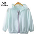 Yfashion Kids Long Sleeve Jackets Summer Sun Protection Breathable Hoodie Tops For 3-10 Years Old Boys Girls Cotton. 