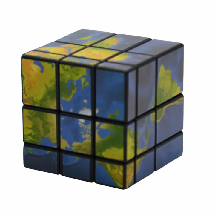【SkinHorizon】Fangge 3x3x3 Mirror Blocks Earth Map Sticker Magic Cube ...