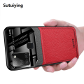 Sutuiying Case For Samsung Galaxy A21S Leather Mirror Original Tempered Glass Shockproof Phone Back Cover. 