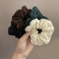 New Large Korean Puff Hair Loop Ruffle Design Vintage Headband No Harm Elastic Rubber Band Hair Ornament. 