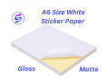 A6 10.5x14.8cm Gloss/Matte Printable Self Adhesive Plain White Sticker Paper 100pcs. 