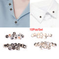 10Pcs/Set Mini Pearl Flower Crystal Brooch Buttons Suit Shirt Lapel Collar Pins Encounter. 