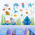 Nursery Aquarium ocean deep water sea For Kids Room Home Decoration Cartoon baby children cartoon bedroom room decor wall stickers removable kids nursery decal sticker Wall Decoration Stickers wall decor. 