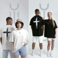 Cross printed unisex T-shirt. 