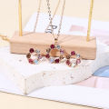 2Pcs Colored Gemstones Necklace Pendant Earrings Set Exquisite Fashion Elegant Wedding Jewelry Sets. 