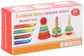 Wooden Rainbow Column Tower Stacking Rings Toy Classic Stacker Wooden Shape Color Recognition Sorting & Stacking Block Puzzle for 3-6 Year Olds. 