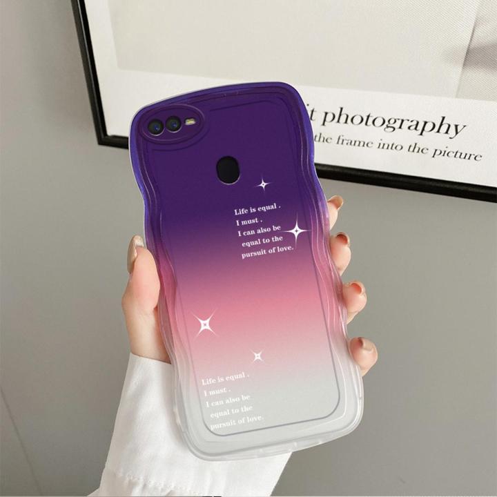 AnDyH For OPPO A7 A5S A12 A11K A7X AX7 F9 Pro Realme 2 Pro Case Shockproof Gradient Color Soft Silicone Cute Phone Case