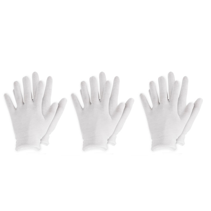 Cotton Work Gloves White Thin Reusable Elastic Golves Dry Hand ...