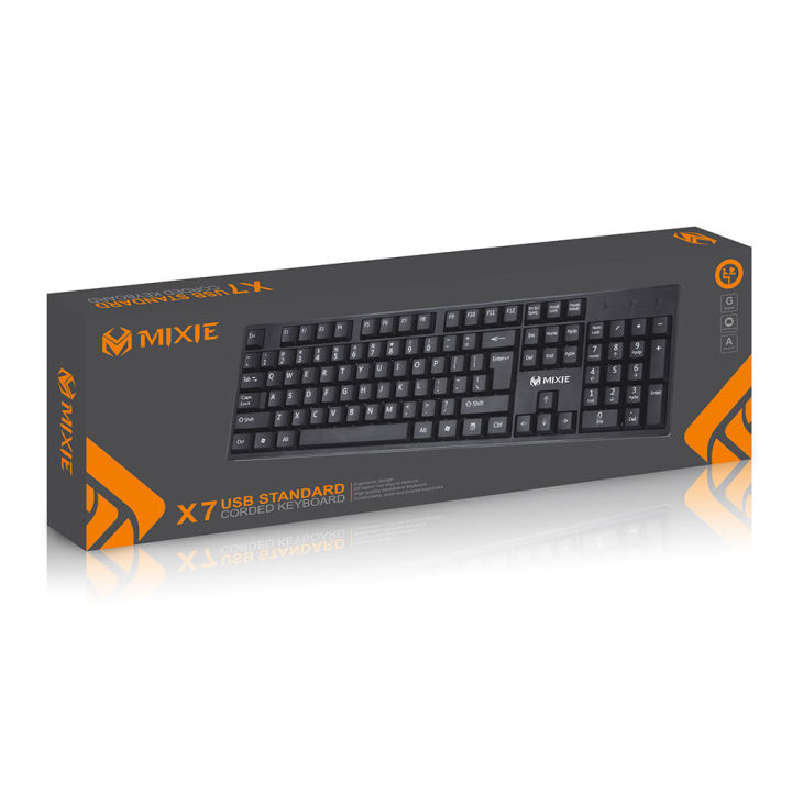 MIXIE X7S imitation mechanical Full USB keyboard and numbers fashion Ryzen Asus Republic of Gamers Gaming Keyboard Office Keyboard Universal Keyboard Professional Keyboard PC Keyboard Computer Keyboard Key Board for PC