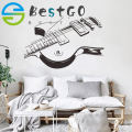 【BestGO】Creative Large Size Music Guitar Wall Sticker Music Room Bedroom Decoration Mural Art Decals Wallpaper Individuality Stickers. 