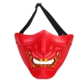 3 Colors Optional Fun Half Face Mask Resin Cosplay Samurai Halloween Party Festival Ideal Mask. 