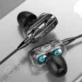 Earbuds 3D Stereo Dual Driver Music Earphone Strong Bass HIFI Sport In-Ear Headphone Smart Phone Headphone Wired Tuning. 