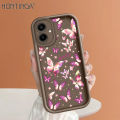 Hontinga for Samsung A06 Mobile Phone Cover Pink Butterfly Pattern Case Ladder Soft Camera Protection Rubber Back Cover. 