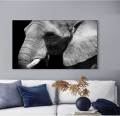 Wall prints and peninsula wildlife elephant black African canvas painting Scandinavian Cuadros living room art painting. 