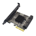 SATA PCI E Adapter 6 Ports SATA 3.0 to PCI Express X4 Black Expansion Card SATA3.0 PCIe PCI-E SATA Controller for HDD. 