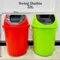 32 litter Large Size Plastic Swing DUSTBIN - Multi colour. 