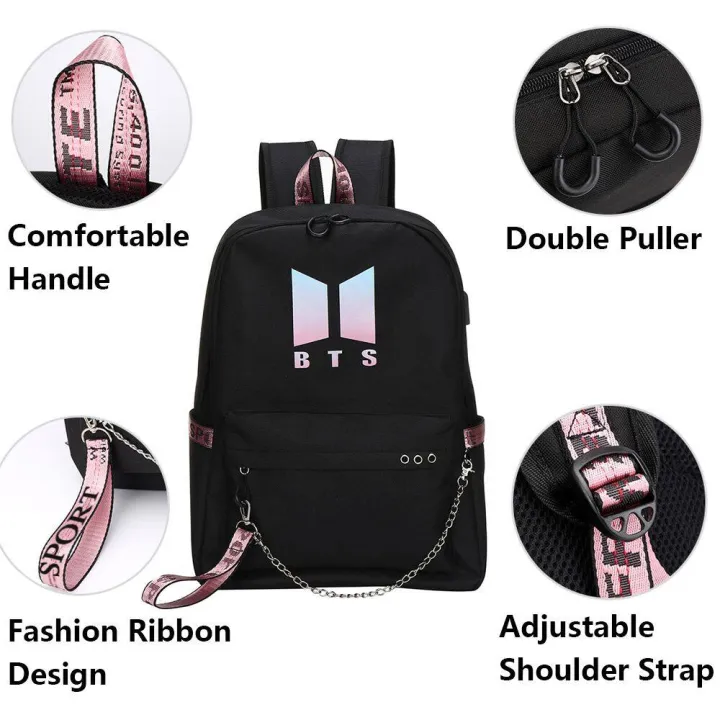 BTS%20BT21%20Chain%20Backpack%20Cute%20Canvas%20Shoulder%20Bags%20USB%20Charging%20Interface%20School%20Bag%20Travel%20Backpack%20Design%20Kpop%20Jungkook%20Jimin%20Suga%20V%20-%20Image%202
