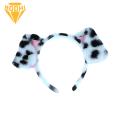 Women Headband Dalmatians Ear Scrunchies Cute Plush Dot Print Dog Ears Headband Kid Adult Animal Shape Elastic Hair Hoop Cosplay Costume Accessory Gift Cartoon Hair Hoop. 