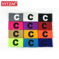 Solid Colorful Soccer Captain's Armband Professional Football Match Bands Flexible Sports Paste Captain Armband 12 Colors C Mark. 