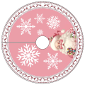 60cm Pink Christmas Tree Skirt Xmas Snowflake Santa Claus Tree Skirt Merry Christmas Decor Happy Year. 