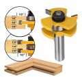 2 Set 1/2 Inch Shank Router Bit T-Slot & T-Track Slotting Tenon Cutter Tool Tongue and Groove Set,Router Bit Set,Wood Door Flooring 3 Teeth Adjustable. 