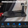 Universal Foldable Auxiliary Pedal Roof Foldable Car Vehicle Folding Step Ladder Metal Foot Pegs Easy Access Car Accessories-（We）. 