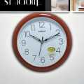 Saikon Quartz Clock Brown Analog Wood Grain Wall Clock S-2317 WHAIT. 