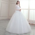Main Wedding Dress 2024 New Korean Style Bridal off-Shoulder Pregnant Women Slim Fit Slimming Mori Lace V Lead the Land. 