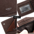 【Dream Sailing Store 】Korean Frosted Hinge Men's Wallet Short Outer Button Card Position Tri-Fold Bag Men's Wallet. 
