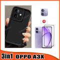 3In1 Oppo A3X TPU Silicone Phone Case for Oppo A5i A5 A3X Ceramic Frosted Film + Lens Film. 