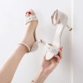 Stiletto Heels Women2023New French Style Teenage High Heels Sandals with Strap Fairy Style Wanwan Style Shoes Gentle. 