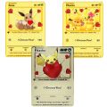 pokemon cards golden Anime Pokemon Gold Card Pikachu Eevee 60Hp I Choose You Gold Metal Game Card Collection Toys Gift for ChildrenParty Games Crafts. 