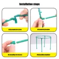 【ZOSR】Plastic Plant Support Pile Half Round Climbing Vines Stake Bonsai Fixing Rod Garden Plant Stake Holder Flower Ring Support Rack. 