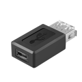 Black USB 2.0 Type A Female to Micro-USB B Female Adapter Plug Converter. 
