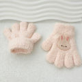 Trendygirl Autumn Winter Knitting Gloves Adorable Cartoon Rabbit Knitting Gloves for Kids Warm Elastic Winter Gloves for Boys Girls Comfortable Warm Gloves. 