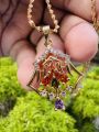 Gold plated 2 mm 18/24 Inch's KERALI chain with Spider design multi stone Pendant for women and Girl. 