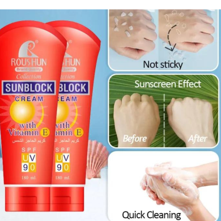 Roushun%20Sunblock%20Cream%20with%20Vitamin%20E%20SPF%2090%20-%20180ml%20-%20Image%204