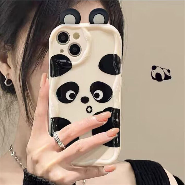 Phone%20Case%20For%20Samsung%20Galaxy%20A15%20A14%20A13%204G%205G%20A21S%20A22%20A05%20A05S%20A04S%20A04%20A04E%20A02%20A02S%20A03%20Core%20Back%20Cover%20Casing%20Fashion%203D%20Wavy%20Curved%20Edge%20Cartoon%203D%20Cute%20Panda%20Doll%20Ears%20Creative%20Silicone%20Protection%20Shockproof%20Soft%20Back%20Cover%20-%20Image%204