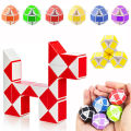 Snake Fidget Toy Pack 24 Blocks Magic Snake Cube 3D Magic Ruler Rubiks Cube Twist Puzzle Toy for Toddler Kid Gift Family. 