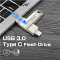 New 2 IN 1 Type-C Pen Drive 256GB usb Memory Stick 128GB 64gb Pendrive Usb 3.0 Flash Drive for Android Phone/PC. 